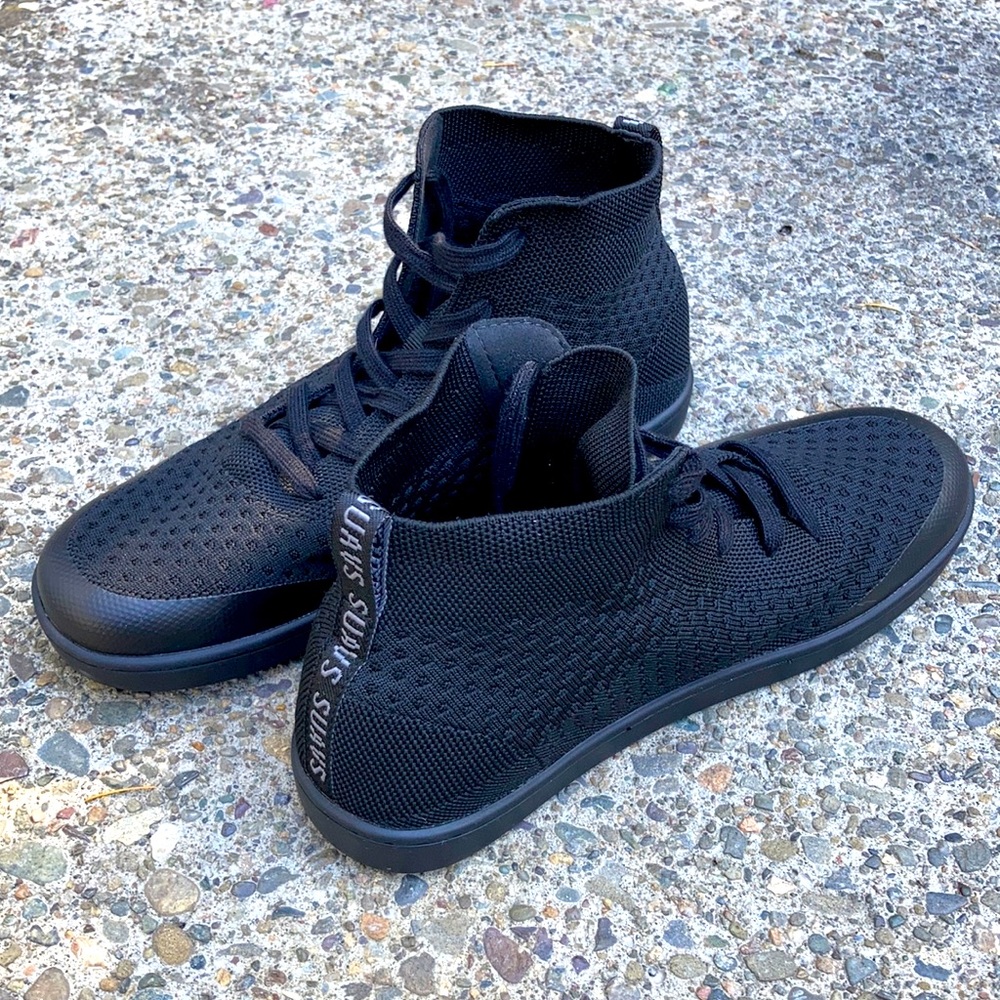 Suavs Legacy Black Knit Hi Top Sneaker Shoe